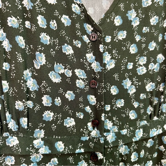 Able Amelia Button Front Dress Green Floral Print Size XXL - Picture 6 of 12